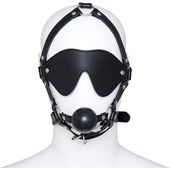 MASCHERA CON BENDA E BALL GAG PER GIOCHI DI COPPIA SADOMASO
