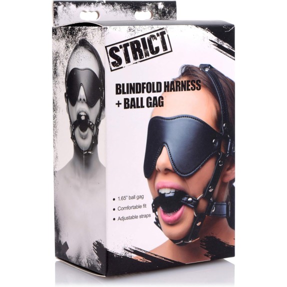 MASCHERA CON BENDA E BALL GAG PER GIOCHI DI COPPIA SADOMASO