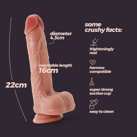 FALLO REALISTICO SEXY CON VENTOSA E TESTICOLI IN SILICONE INVIKTUS 22 CM