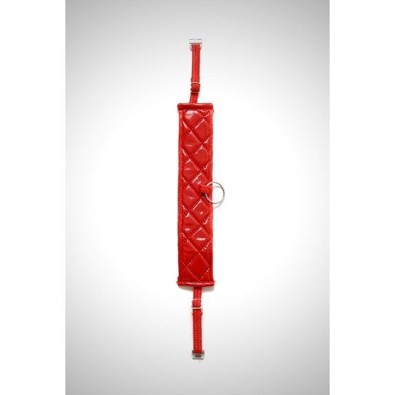 SET MANETTE PIU COLLARE ROSSO A QUADRETTI BOMBATI OBSESSIVE