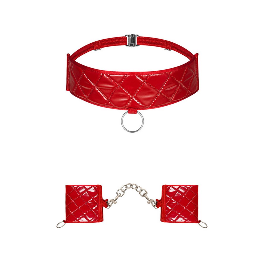 copy of SET MANETTE E COLLARE ROSSO A QUADRETTI...
