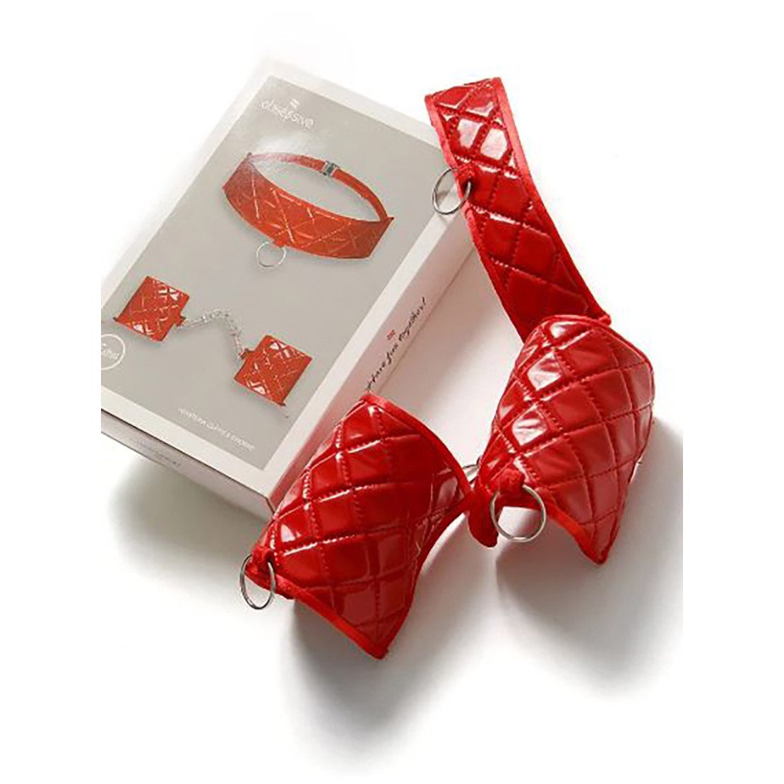 copy of SET MANETTE E COLLARE ROSSO A QUADRETTI...