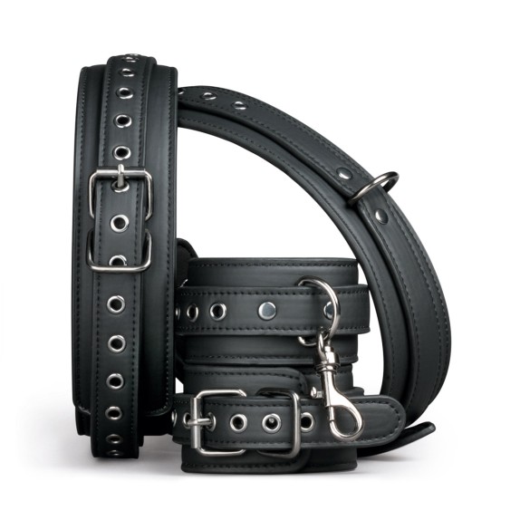 COSTRITTIVO IN ECOPELLE SET 4 PZ CON MANETTE PER COSCE E POLSI STACCABILI