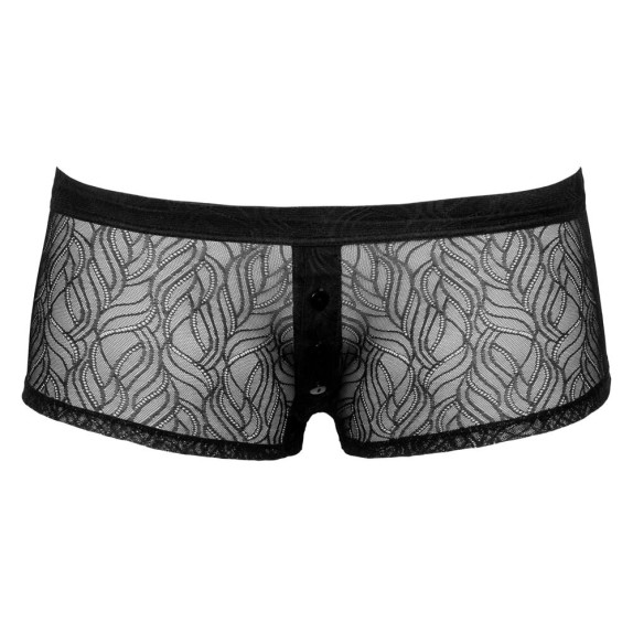 BOXER SEXY DA UOMO IN PIZZO MORBIDO TRASPARENTE CON PATTA APRIBILE
