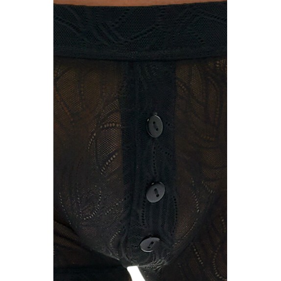 BOXER SEXY DA UOMO IN PIZZO MORBIDO TRASPARENTE CON PATTA APRIBILE