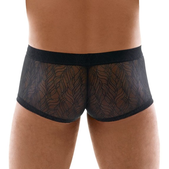 BOXER SEXY DA UOMO IN PIZZO MORBIDO TRASPARENTE CON PATTA APRIBILE
