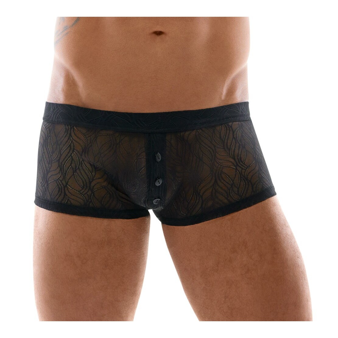 BOXER SEXY DA UOMO IN PIZZO MORBIDO TRASPARENTE...