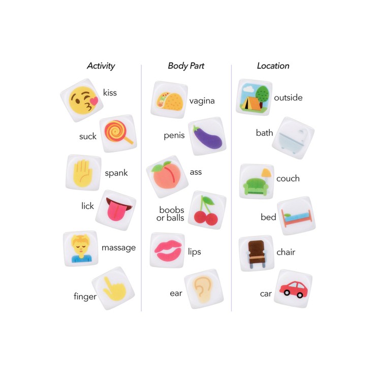 GIOCO DEI 3 DADI SEXY CON EMOJI PICCANTI GADGET EMOJIGASM 2