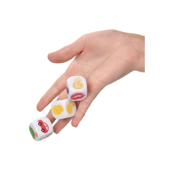 GIOCO DEI 3 DADI SEXY CON EMOJI PICCANTI GADGET EMOJIGASM