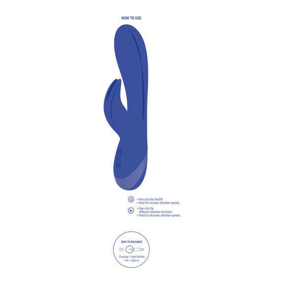 VIBRATORE RABBIT BLU METALLIZZATO PER DONNA EVERLASTING LOVE XOCOON