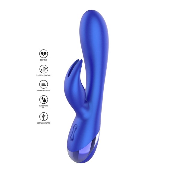 VIBRATORE RABBIT BLU METALLIZZATO PER DONNA EVERLASTING LOVE XOCOON