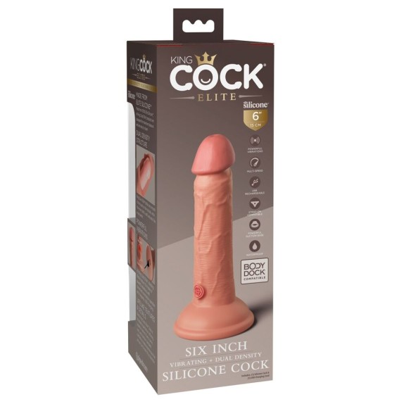 FALLO REALISTICO VIBRANTE DA 15 CM IN SILICONE KING COCK ELITE