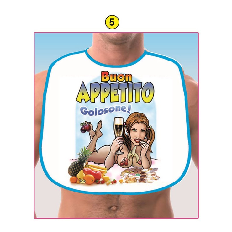 BAVAGLIO SEXY PER UOMO BUON APPETITO GOLOSONE