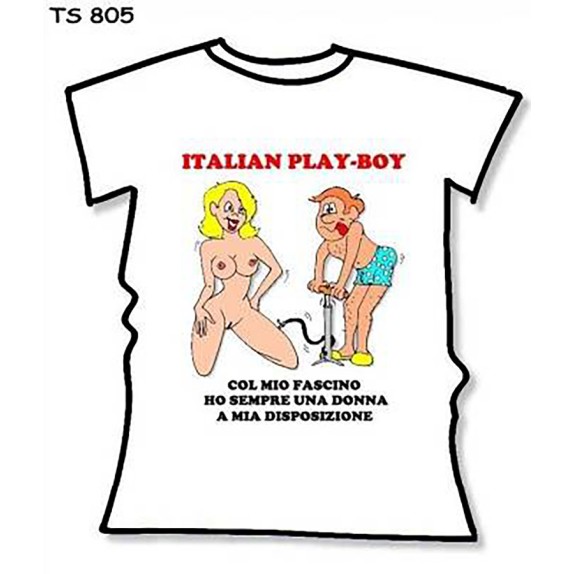 MAGLIETTA SCHERZOSA SEXY CON STAMPA DIVERTENTE ITALIAN PLAY BOY