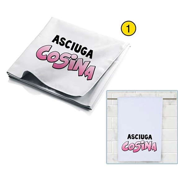 ASCIUGAMANO PICCOLO COSINA E COSONE ARTICOLO SCHERZOSO SEXY