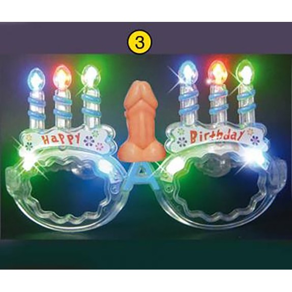 OCCHIALI SEXY A LED DI COMPLEANNO CON PENE
