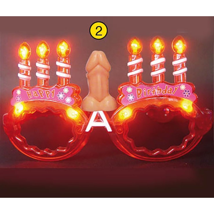 OCCHIALI SEXY A LED DI COMPLEANNO CON PENE 2