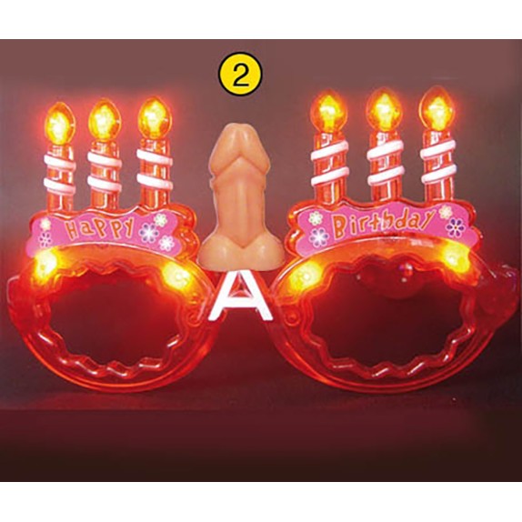 OCCHIALI SEXY A LED DI COMPLEANNO CON PENE