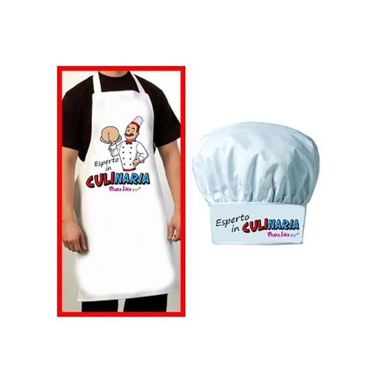 GREMBIULE PER UOMO CON CAPPELLO CUOCO ARTICOLO SCHERZOSO