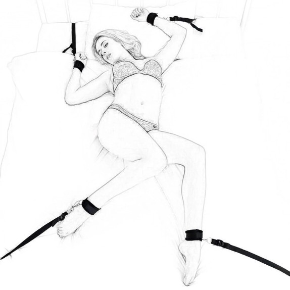 CINGHIE CON ANELLO DA LETTO PER IMMOBILIZZAZIONE BDSM