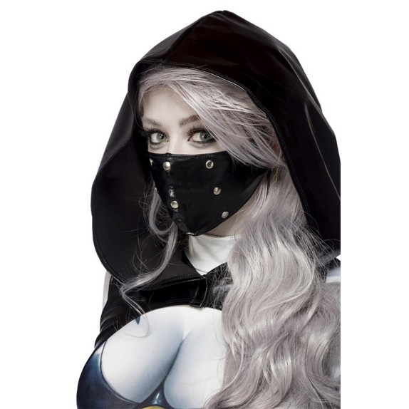 COSTUME TRAVESTIMENTO DA SIGNORA MORTE TUTA STAMPATA E ACCESSORI SET 3 PZ
