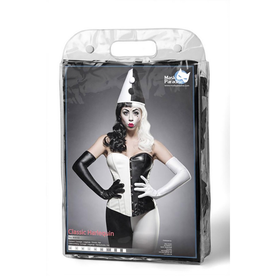 COSTUME TRAVESTIMENTO HARLEQUIN CLASSICA NERO...