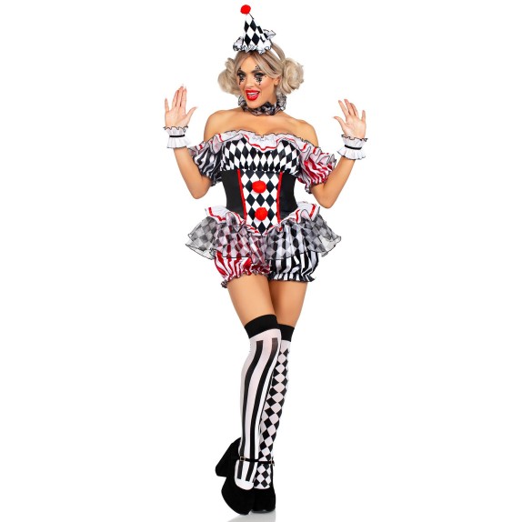 ARLECCHINO TRAVESTIMENTO SEXY PER DONNA 4 PEZZI LE AVENUE