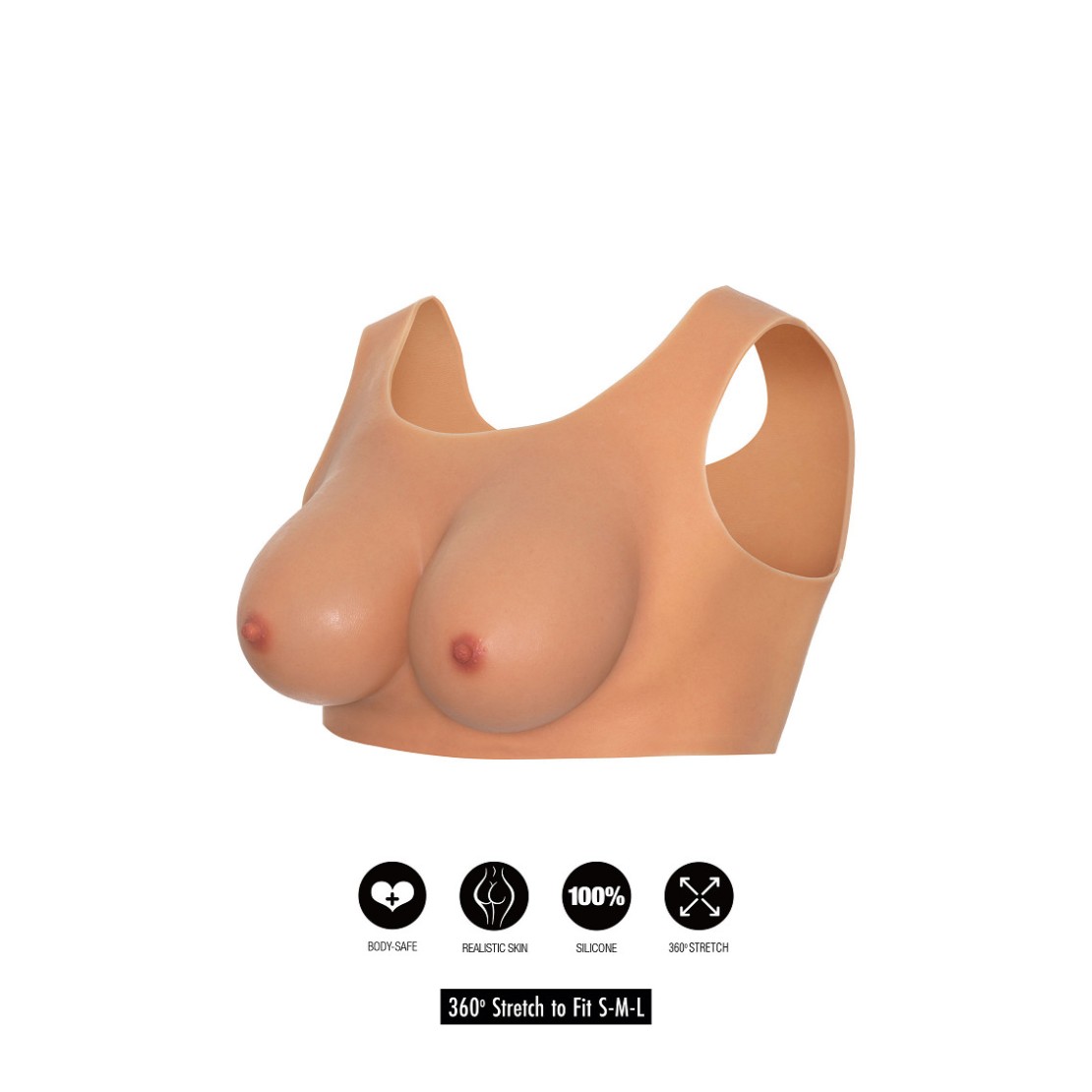 BUSTO CON SENO REALISTICO INDOSSABILE COPPA E...