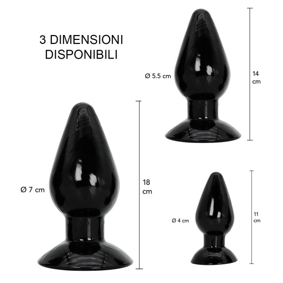 PLUG ANALE IN PVC TONDO CON VENTOSA VARIE DIMENSIONI FISTING