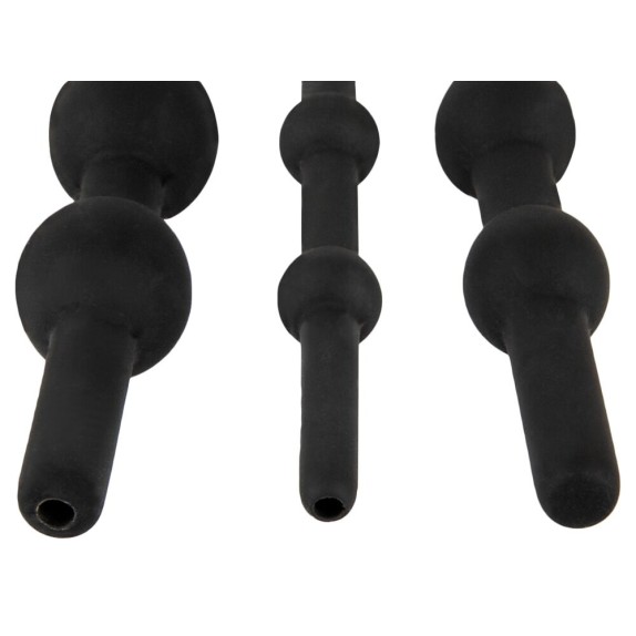SET 3 DILATATORI URETRALI CAVI IN SILICONE CON ANELLO PENIS PLUG
