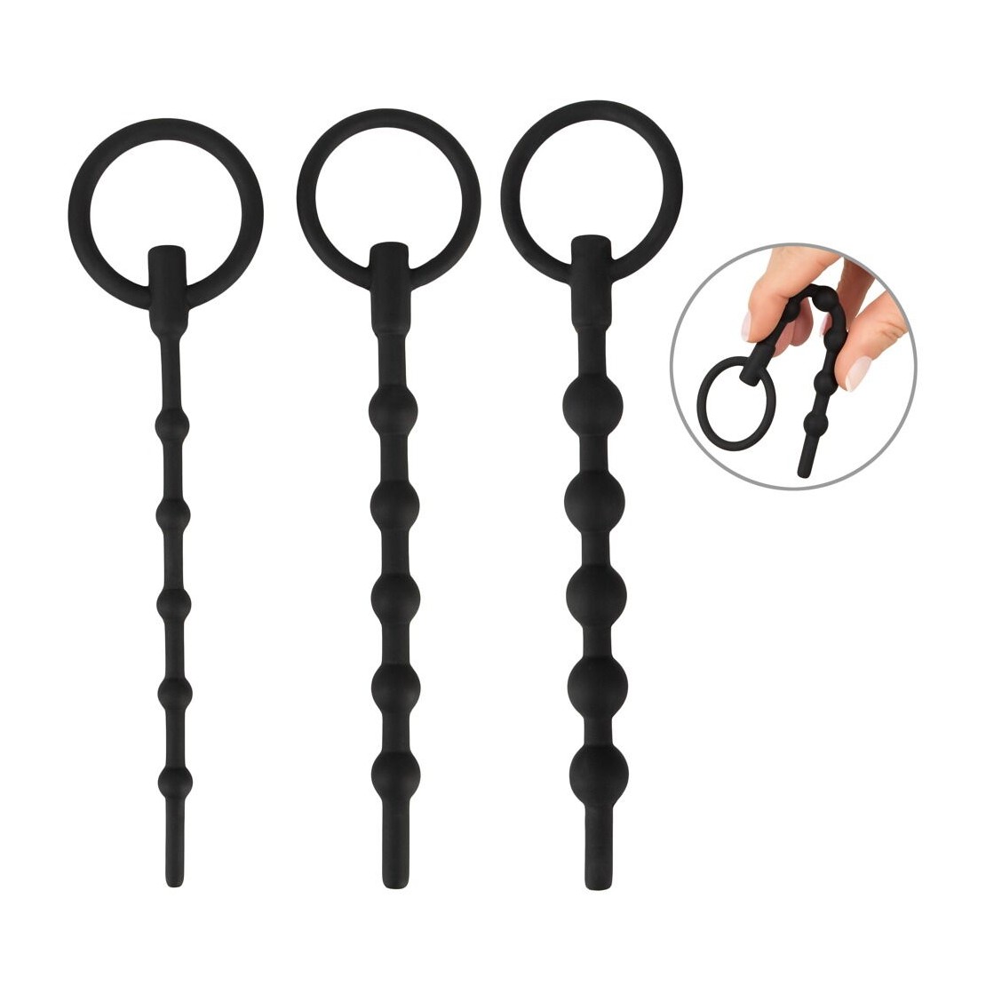 SET 3 DILATATORI URETRALI CAVI IN SILICONE CON...