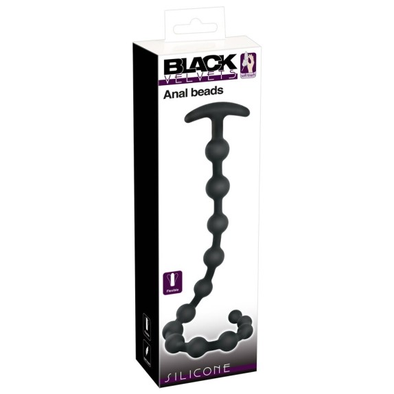 PALLINE ANALI FLESSIBILI IN SILICONE LUNGHE 50 CM CON BASE BLACK VELVETS