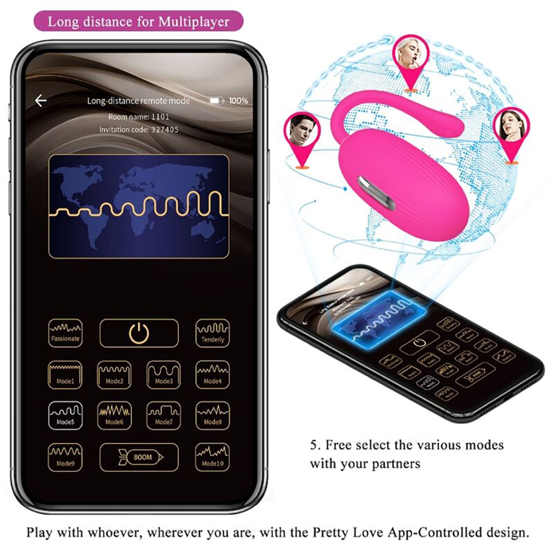 OVETTO VAGINALE VIBRANTE CON E-STIM E APP...