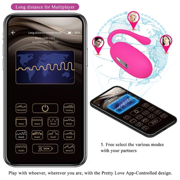 OVETTO VAGINALE VIBRANTE CON E-STIM E APP DOREEN PRETTY LOVE