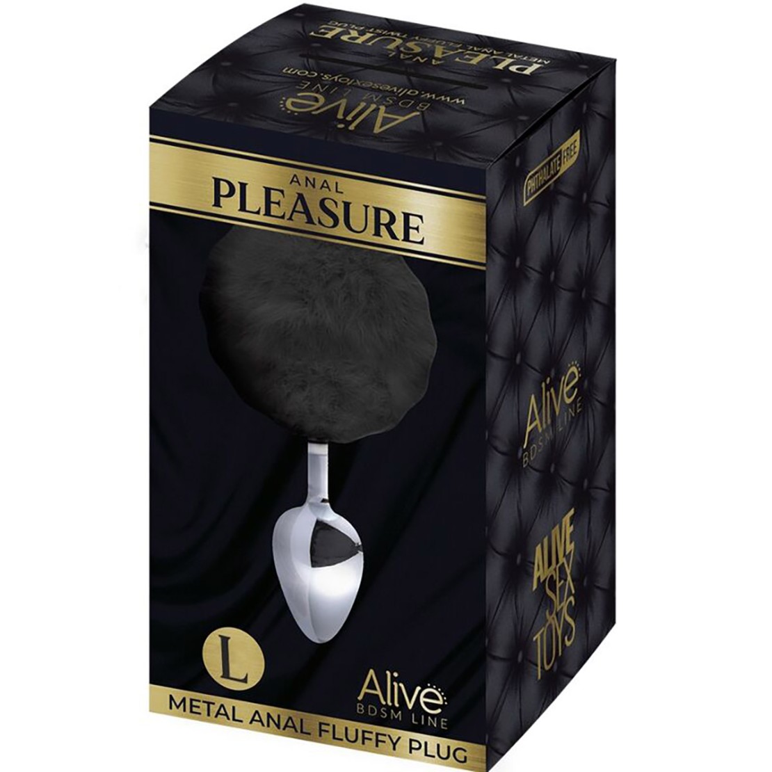 TRE MISURE PLUG ANALE IN METALLO CON CODA DA...