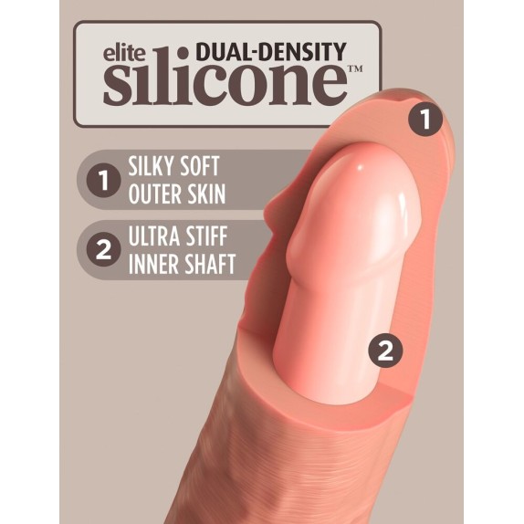 FALLO REALISTICO VIBRANTE WIRELESS CON VENTOSA IN SILICONE KING COCK ELITE