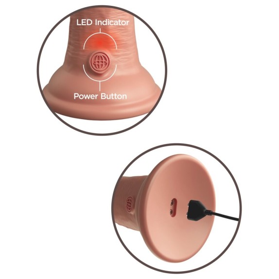 FALLO REALISTICO VIBRANTE WIRELESS CON VENTOSA IN SILICONE KING COCK ELITE