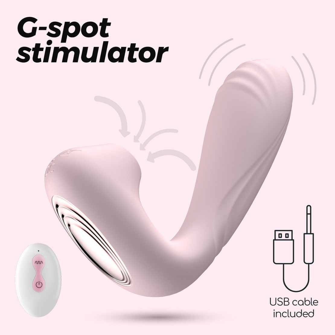 VIBRATORE PER PUNTO G E CLITORIDE USB CON...