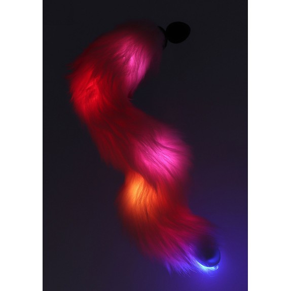 PLUG ANALE IN SILICONE CON CODA DA UNICORNO LED CHE SI ILLUMINA TABOOM