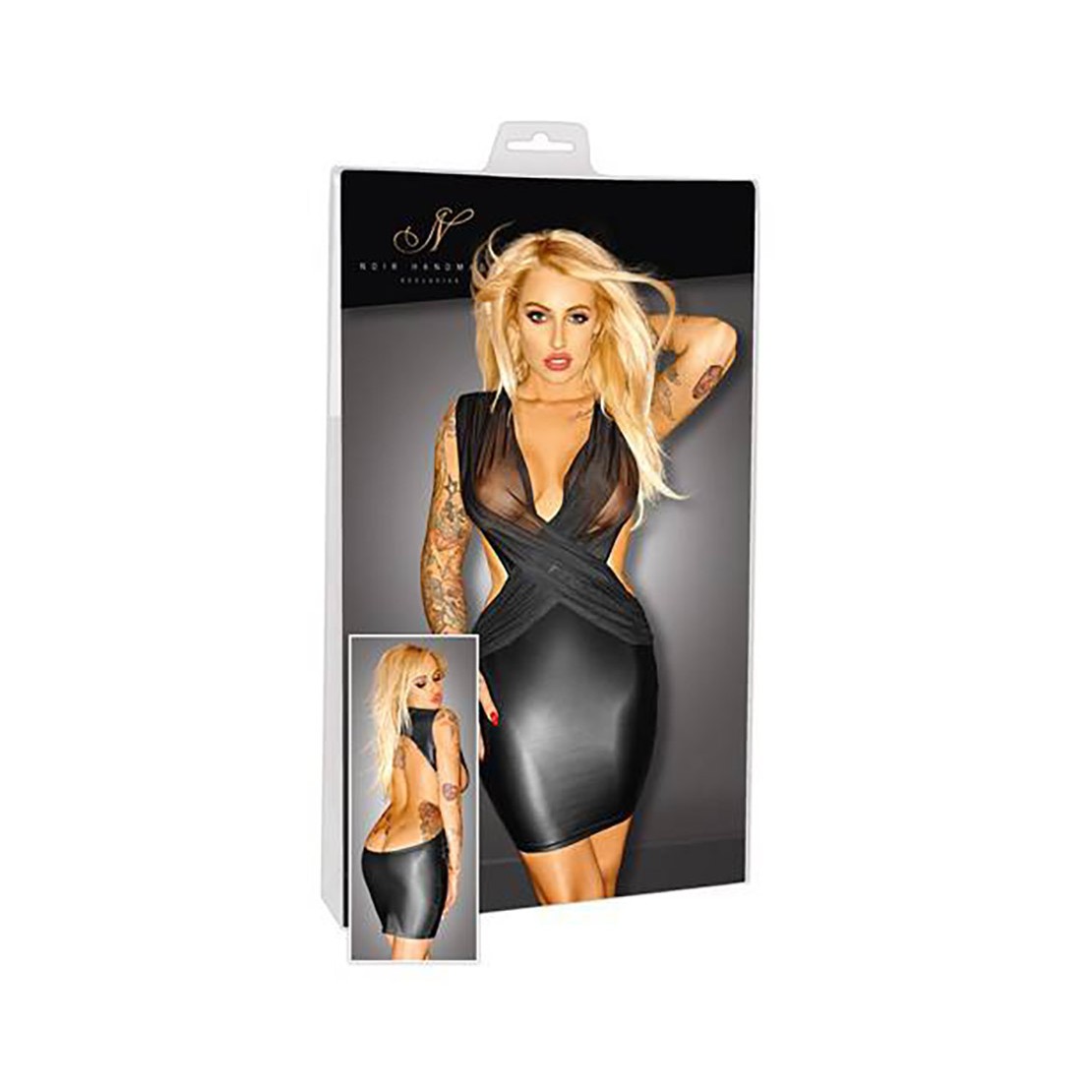 SEXY MINI ABITO WETLOOK CON SCHIENA SCOPERTA