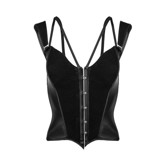 CORSETTO BUSTINO SEXY PER DONNA IN SPANDEX NOIR HANDMADE
