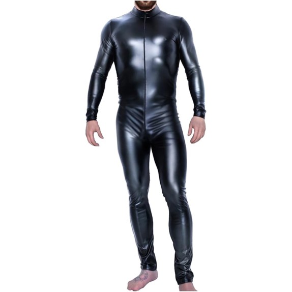 copy of SEXY TUTA INTERA PER UOMO IN SPANDEX EFFETTO BAGNATO CON ZIP