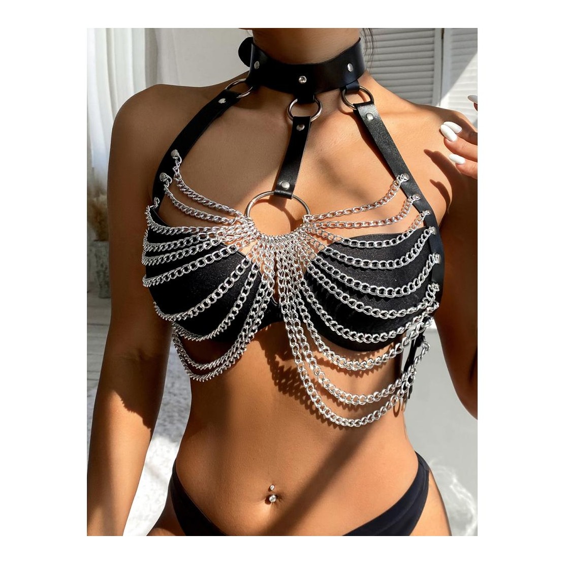 HARNESS SEXY DA DONNA A REGGISENO IN ECOPELLE...