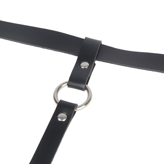 REGGICALZE HARNESS CON PINZETTE E FIOCCHI IN ECOPELLE OHYEAH