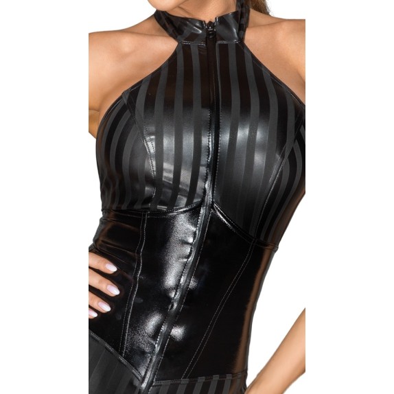 MINI ABITO SEXY PER DONNA IN SPANDEX E PVC CON ZIP