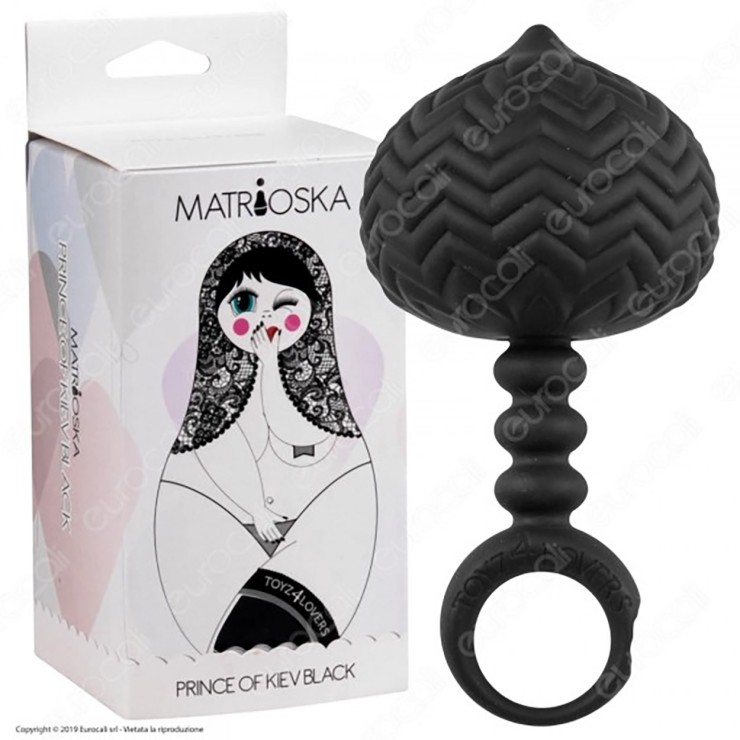 PLUG ANALE NERO A FORMA DI SFERA CON RILIEVI PRINCE OF...