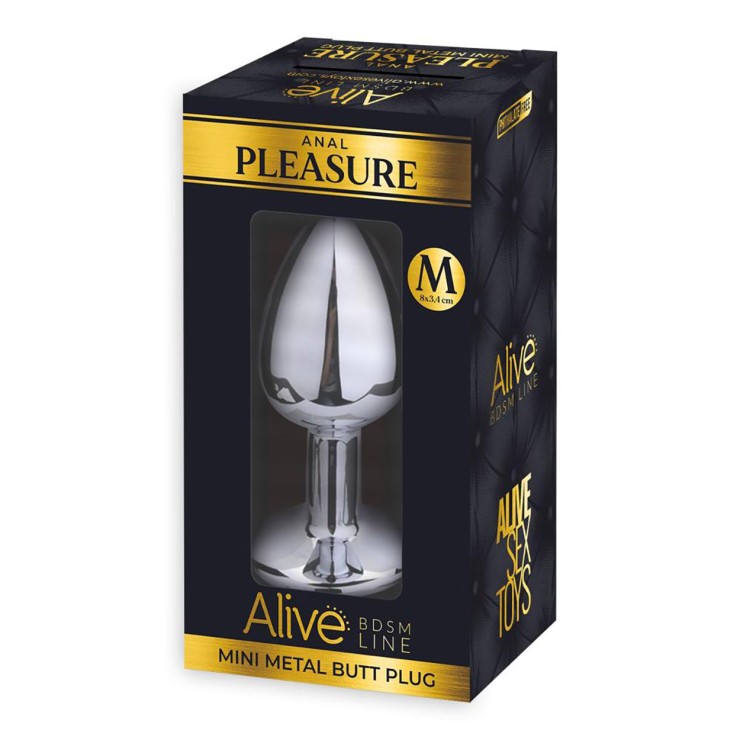 PLUG ANALE CON GIOIELLO NERO IN VARIE MISURE ALIVE PLEASURE
