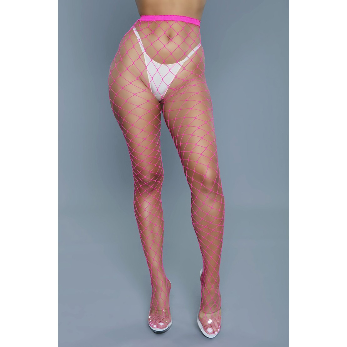 COLLANT SEXY A RETE LARGA CON PIEDE VIOLA & FUCSIA