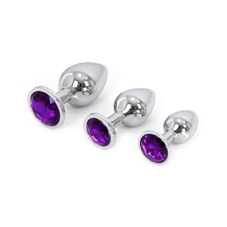 PLUG ANALE IN ALLUMINIO CON GIOIELLO VIOLA IN VARIE...