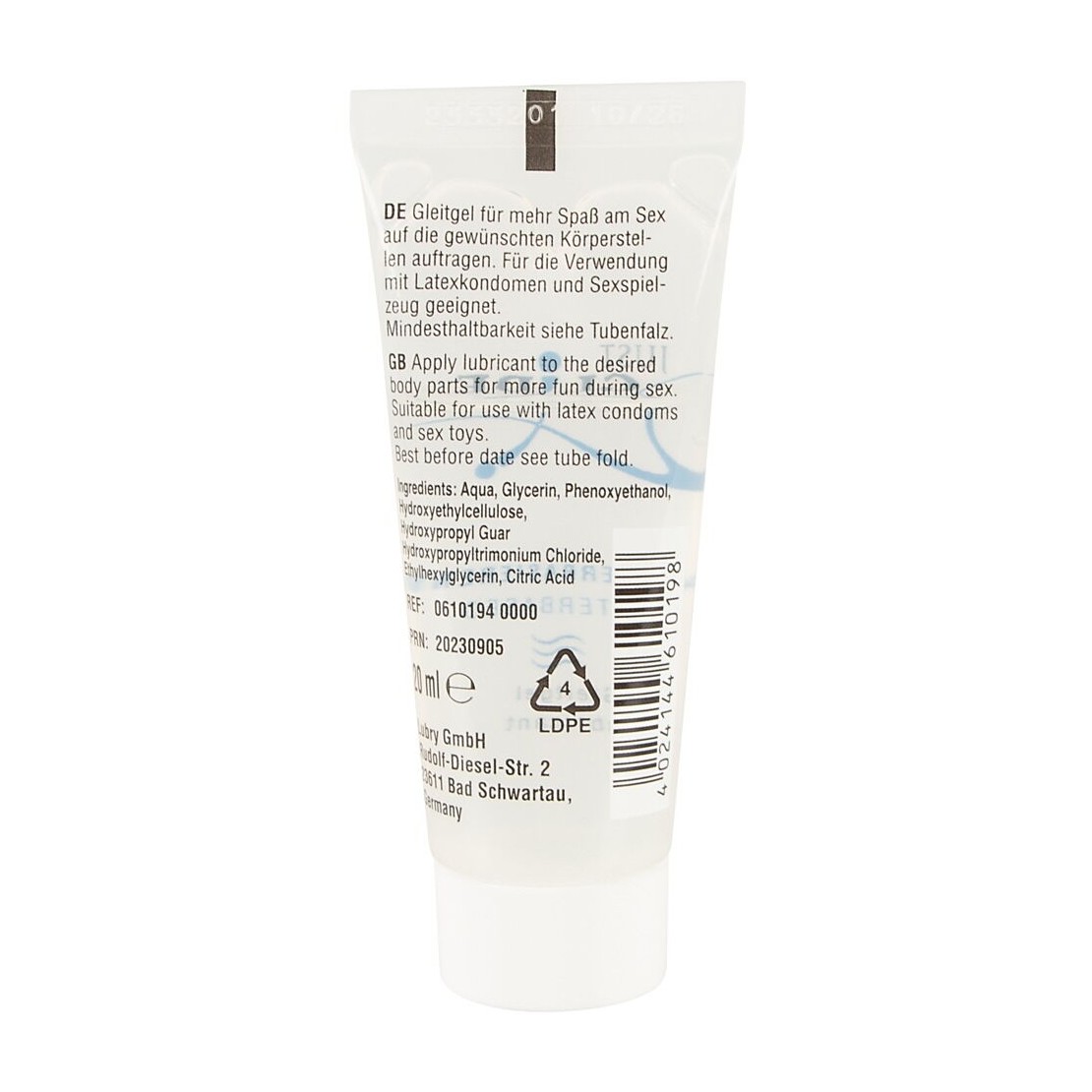 LUBRIFICANTE A BASE D'ACQUA TASCABILE DA 20 ML